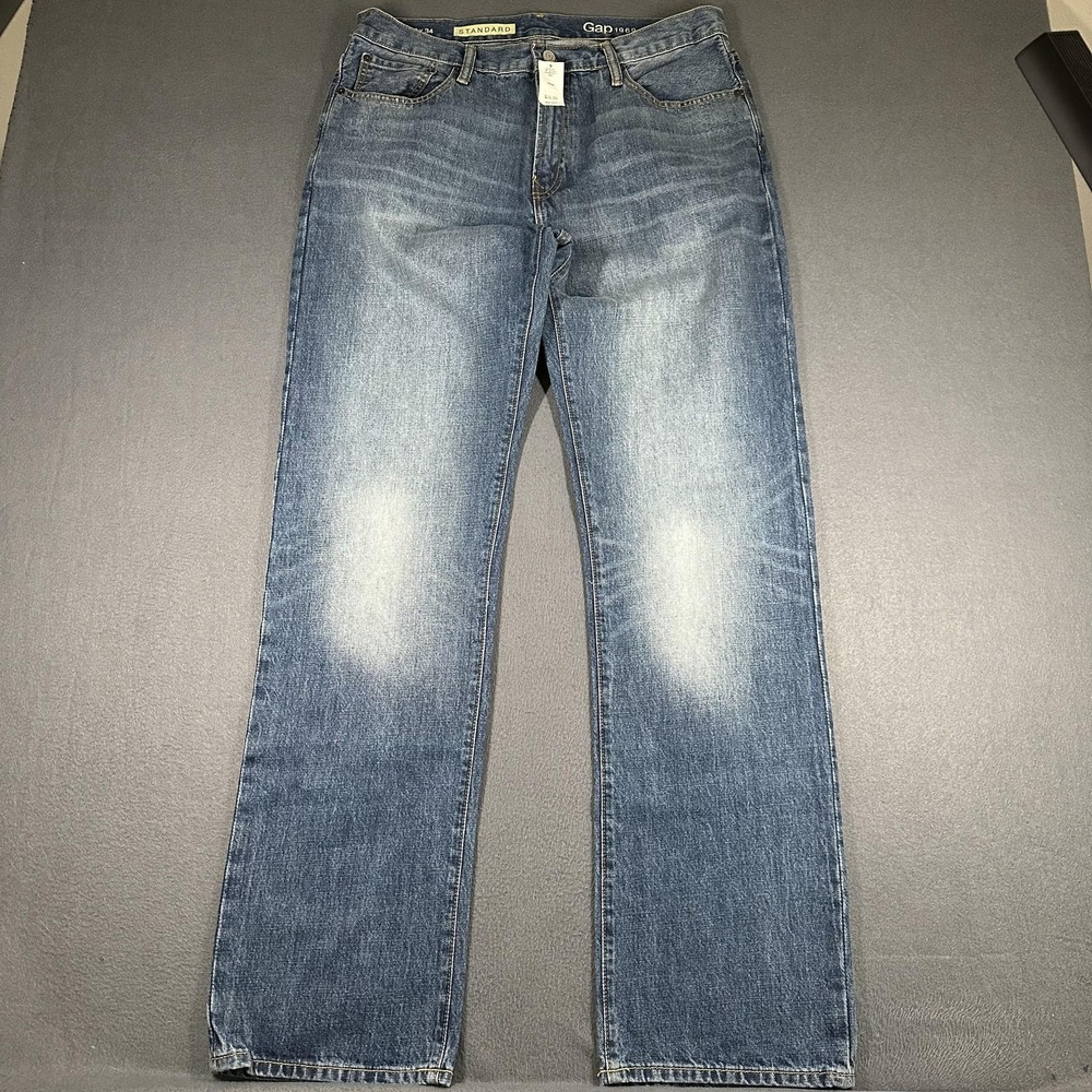 Gap Standard 1969 Jeans Mens 33x34 Blue Regular Straight Leg Denim Medium Wash